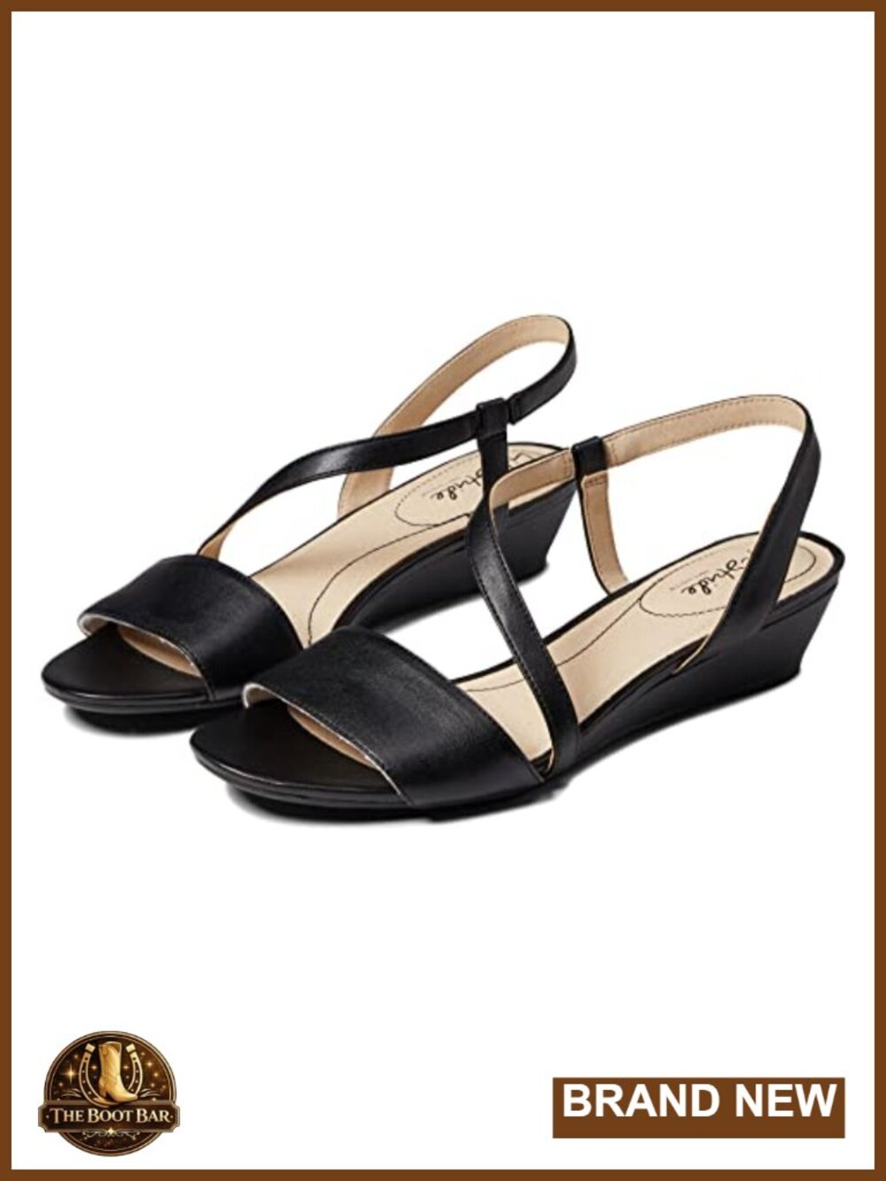 LifeStride Yasmine Cork-Wrapped Wedge Sandal, Slip On, 1.25" Heel, Asymmetrical